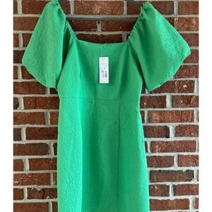 Jade Aqua Puff Sleeve Textured Mini Dress NWT Size M